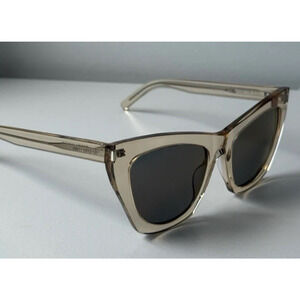 SAINT LAURENT KATE SL214 023 55 20-145 L CAT EYE SUNGLASSES IN NUDE MIRROR
